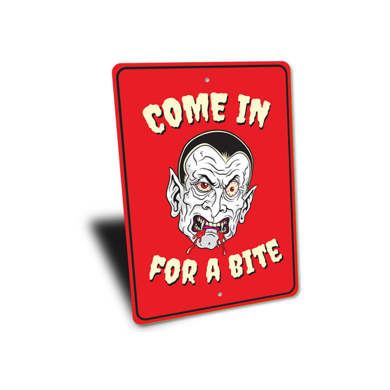 Plaque en aluminium Vampire Halloween, H 14 po x l 10 po x P 0,04 po