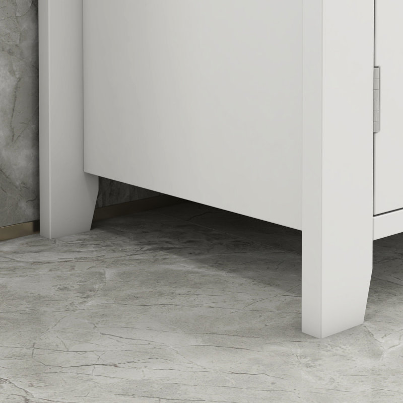 Bathroom Under Sink Dresser - U-Shape Cabinet, Adjustable Shelf, , White Chest U-Shape, Added Storage,