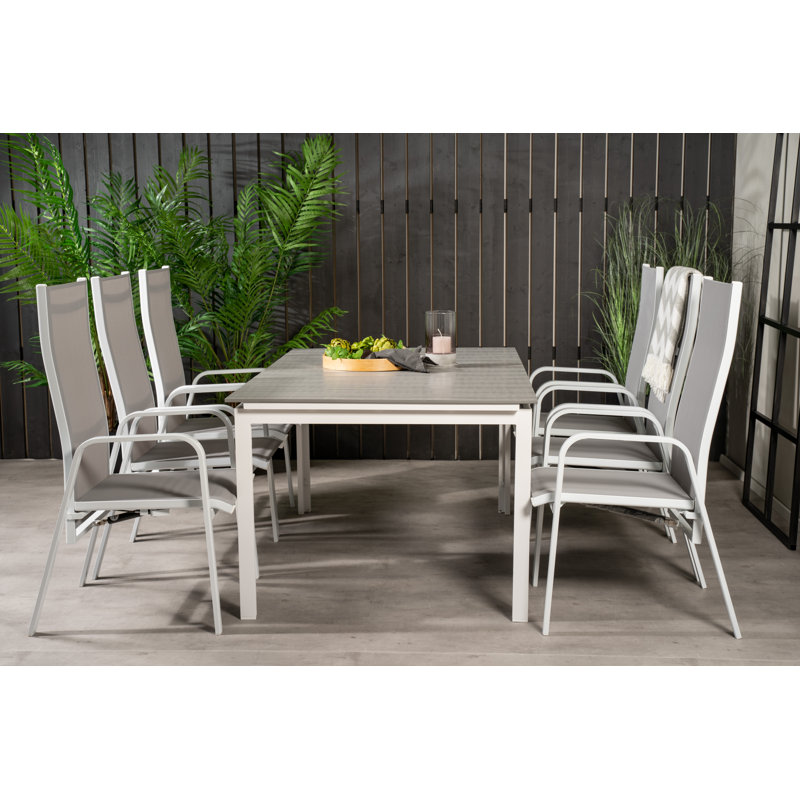 Faiyaz 6 - Person Patio Dining Set with Extendable Rectangular Table