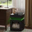 Table de chevet multifonctionnelle avec chargeur sans fil et porte pour animaux de compagnie personnalisée - Table de bout de rangement intelligente avec éclairage DEL réglable pour chambre à coucher, salon, bureau, cour, hall, hôtel, café