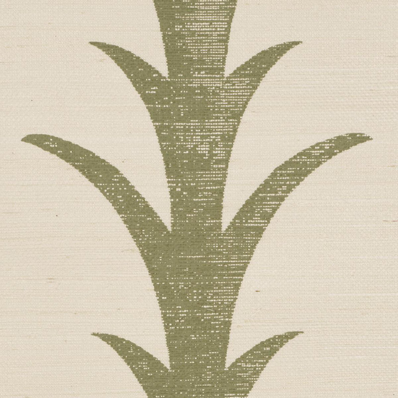 Papier peint à rayures en sisal Schumacher X Celerie Kemble Acanthus