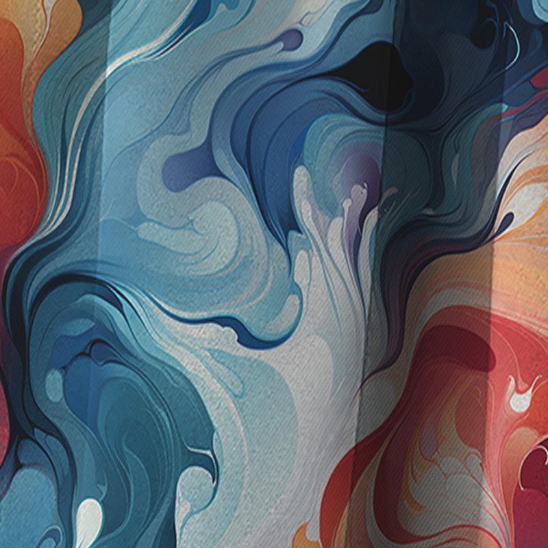 Rideau occultant en marbre bleu et orange Mystic Reverie, L 52 po x L 84 po
