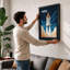 Space Shuttle Launch Retro - Framed Print-629587176-629587183