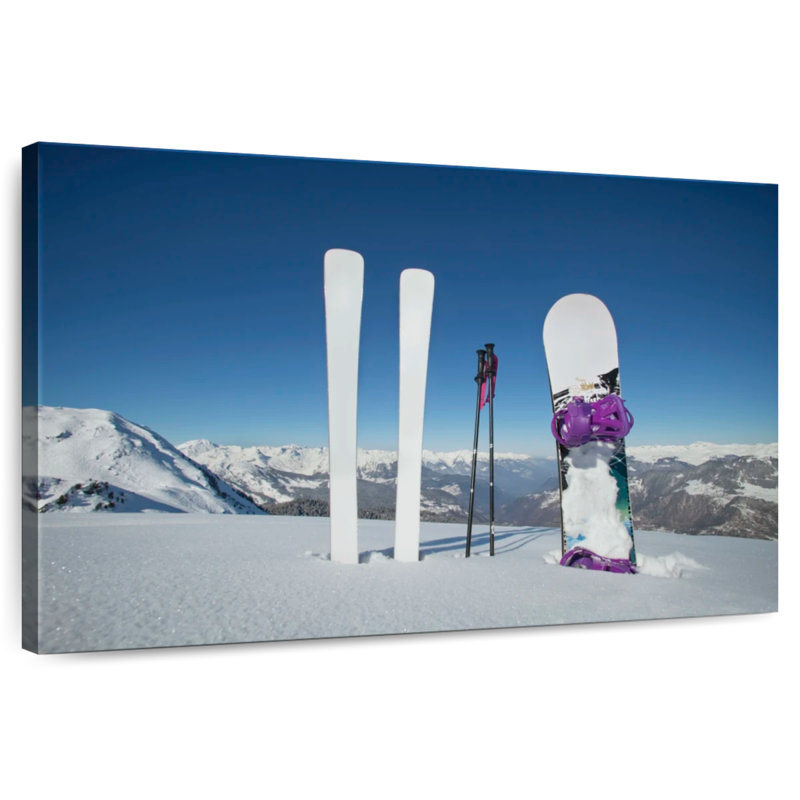 Skis And Snowboard, 32" H x 48" W