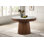 Jerger Round 46-inch Marble Top Wood Dining Table Natural
