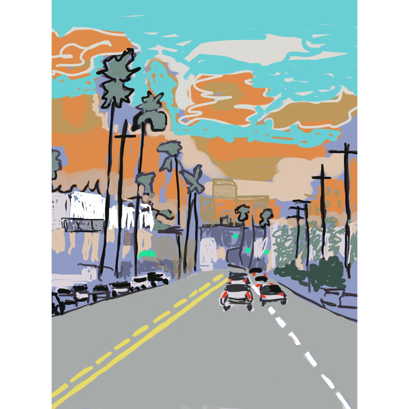 Sunset Strip Print by Deborah Blum, Black Framed Paper, 31.25" H x 25.25" W
