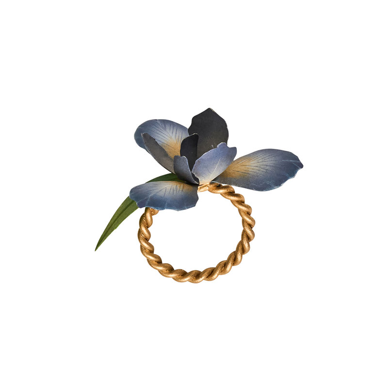 Meadow Walk Iris Napkin Ring - Chambray