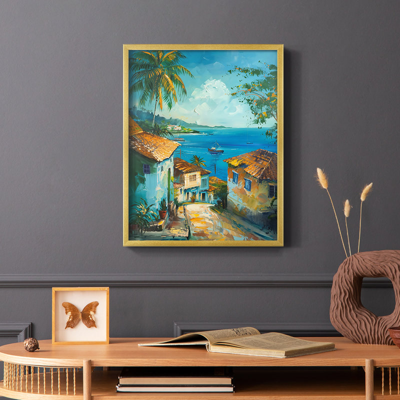 Série NAUTICAL dxciii - reproduction encadrée de qualité supérieure - prête à être accrochée - aucun clou requis, Or