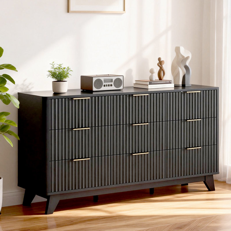 Commode à 57 tiroirs 57 po, Noir