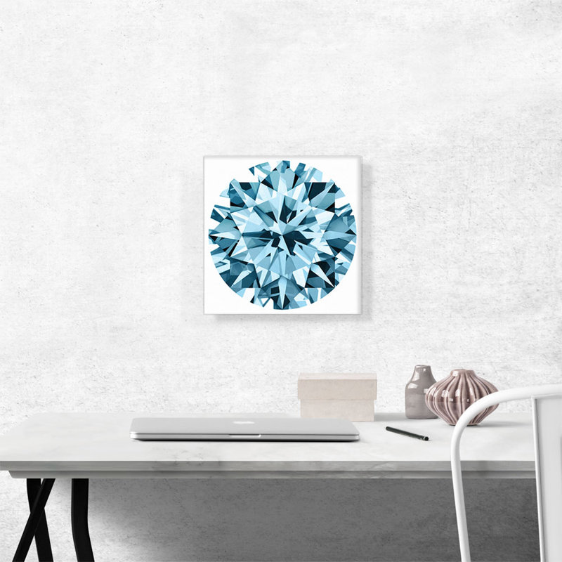 «Blue Round Brilliant Cut Diamond Jewel», reproduction d'art graphique sur toile tendue, H 12 po x l 12 po x P 1,5 po