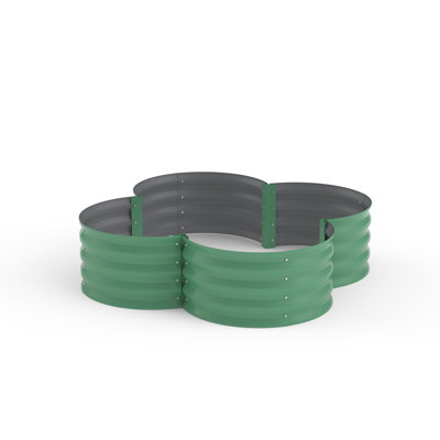 2-Pack Galvanized Raised Garden Bed – 4x4x1ft Outdoor Planter Box with Open Base & Ground-Connected Design for Herbs, Vegetables & Flowers, Rust-Resistant (Green)