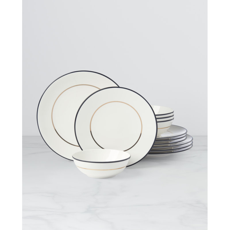 Make It Pop 12pc Dinnerware Set, Green/Pink, Black/Gold