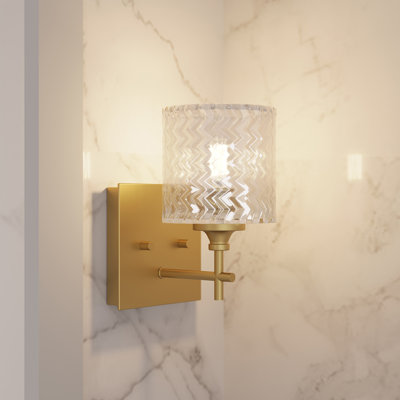 Taybor 1-Light Steel Wall Sconce Gold Dimmable Armed Sconce