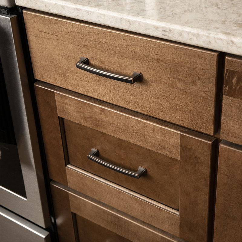 Bridges Collection Handle Pull - 3" Center to Center Cabinet Pull Oil-Rubbed Bronze Highlighted - Transitional, Deco Hardware for Drawers & Cabinets