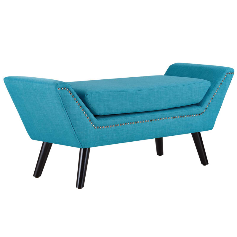Carson Carrington Lynge Upholstered Fabric Bench by Modway, Pure Water