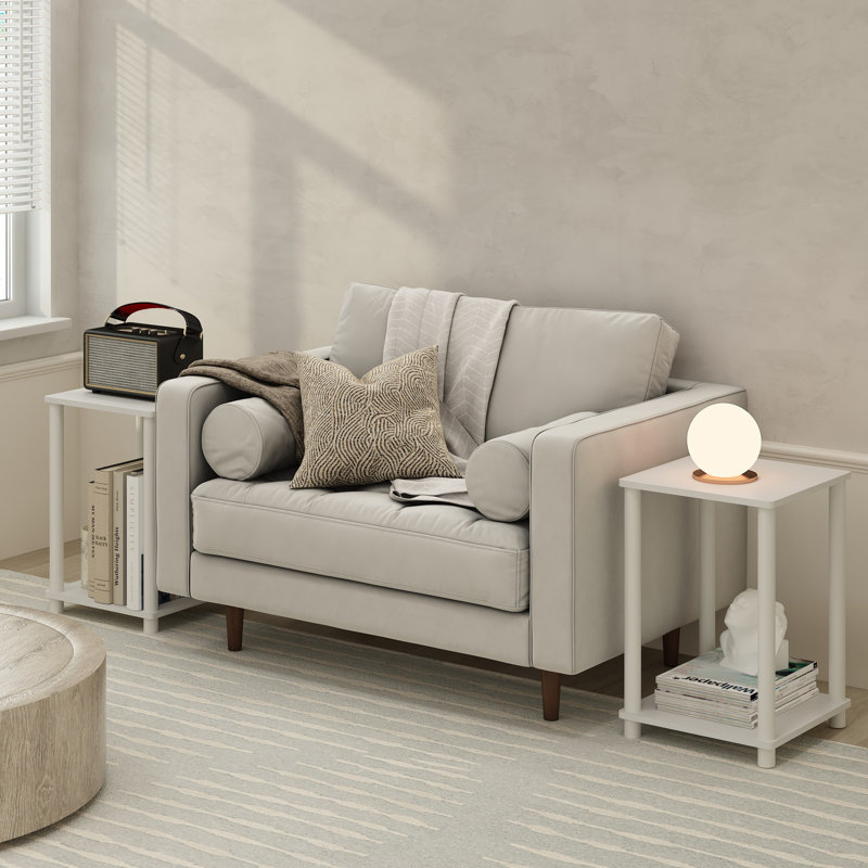 Yreka End Table Set with Storage, White, White