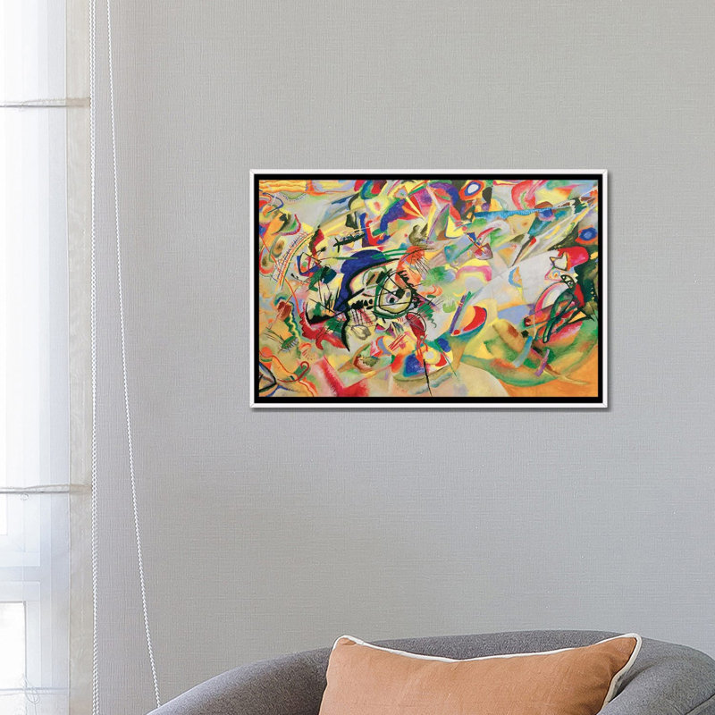 « composition vii » par wassily kandinsky,-impression, Toile blanche encadrée, H 18 po x l 26 po x P 1,5 po