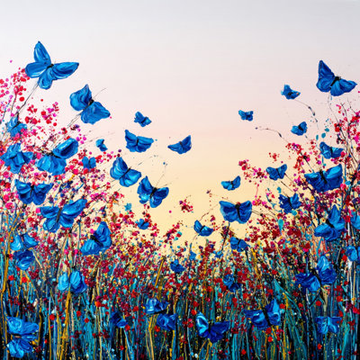 Painterly Ocean Meadow Wrapped Canvas Wall Art