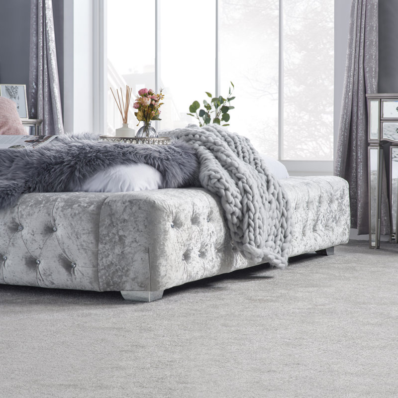 Benning Upholstered Bed Frame, Double (4'6), Grey