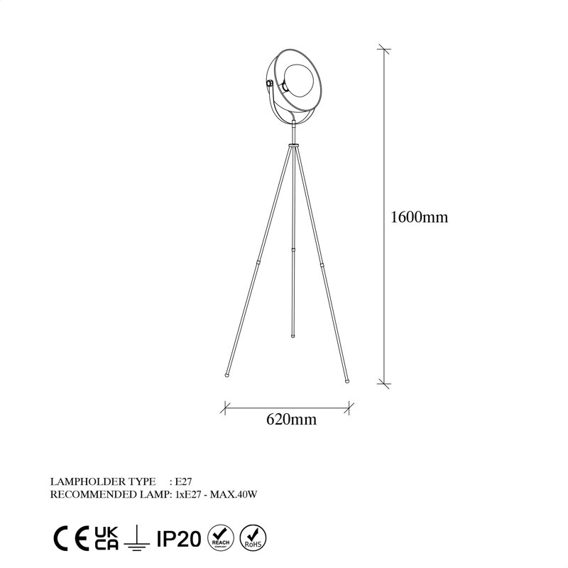 Lampe trépied 63 "Okamoto