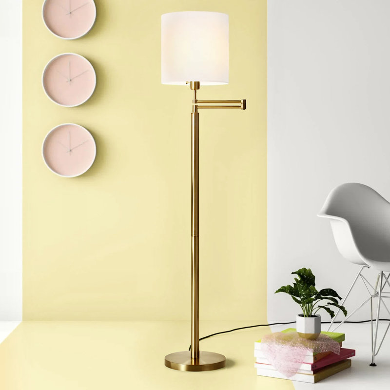 Lakwan 62'' Swing Arm Floor Lamp, Gold