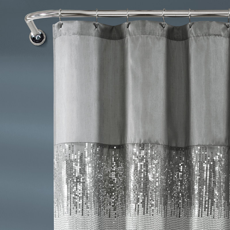Pruneda Polyester Shower Curtain, Grey/White, 183cm W x 183cm L
