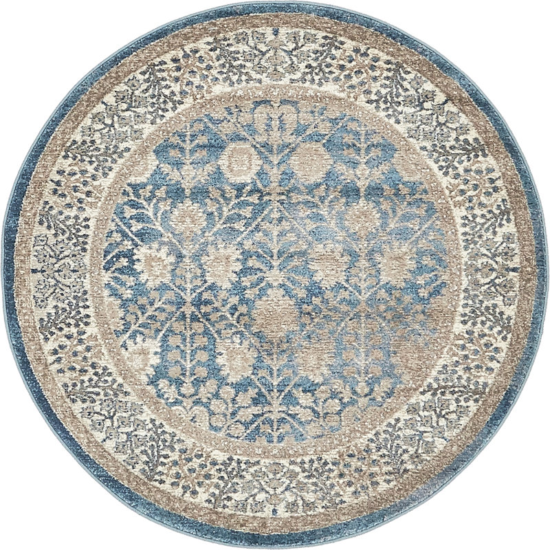 Patillo Floral Indoor Rug, Round 4'1"