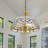 3 Light Dimmable Tiffany Glass Chandelier with Gold Finsh