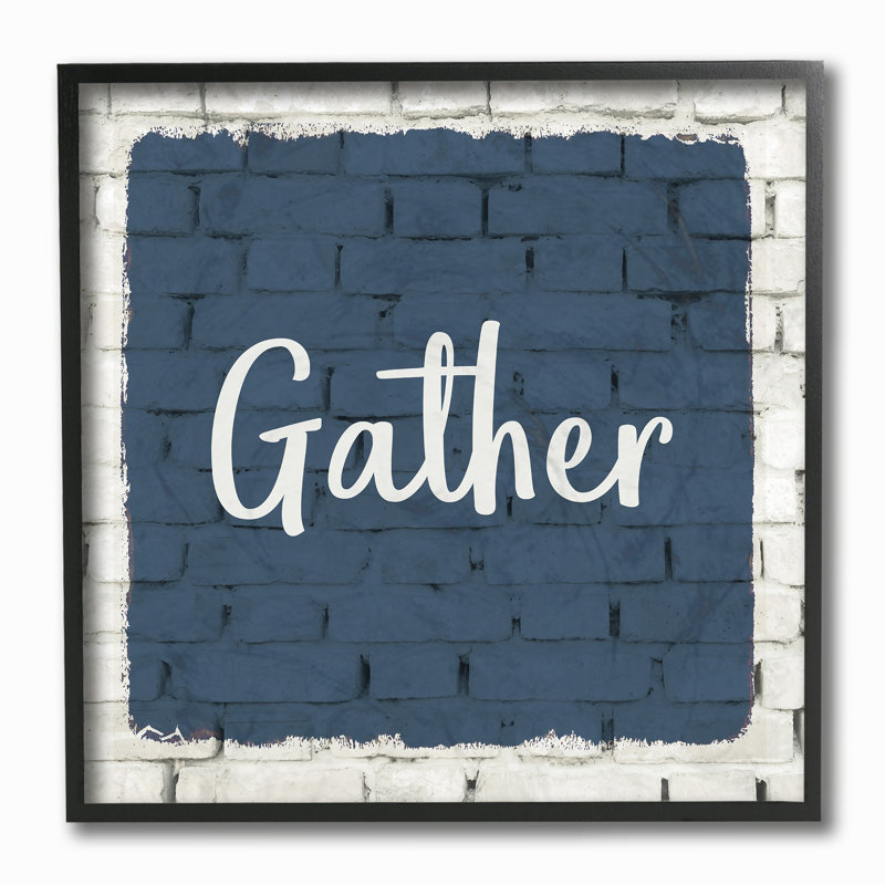 «Gather Blue Splash On Bricks» par Kimberly Allen, reproduction d'impression sur bois, H 12 po x l 12 po x P 0,5 po