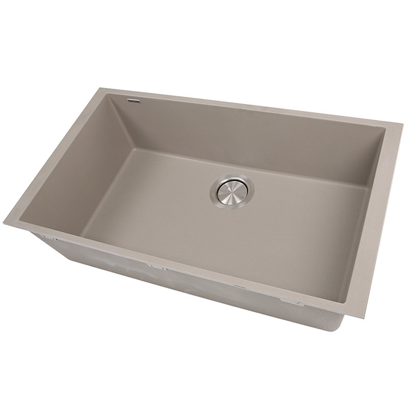 Plymouth 30'' L Single Bowl Granite Kitchen Sink, Truffle