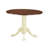 Philipston Modern Dining Table - a Round Kitchen Table Top with Dropleaf & Pedestal Base, 42x42 Inch, Mahogany & Buttermilk-1639237198-1688890860