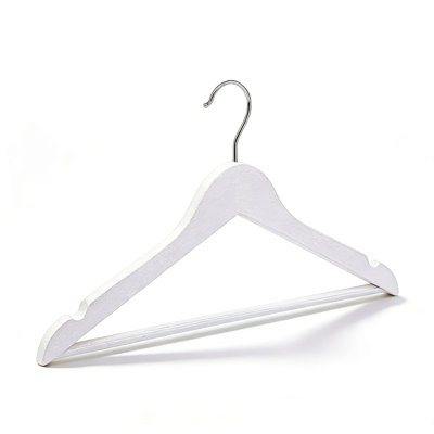 Durable Wooden Suit Hangers, 80-Pack With White Finish, Contoured Design For Coats, Jackets, And Professional Garments
