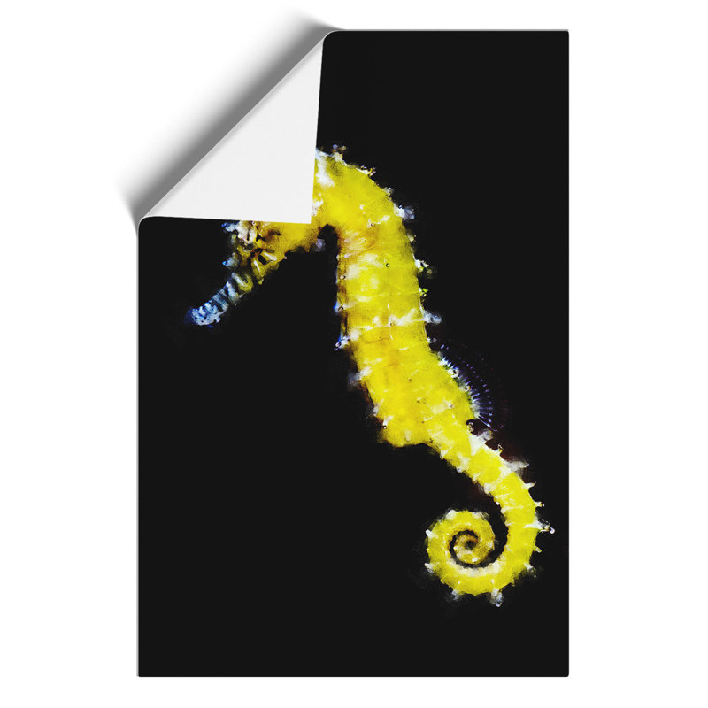 Yellow Seahorse - No Frame Print, 30cm H x 21cm W x 0.1cm D