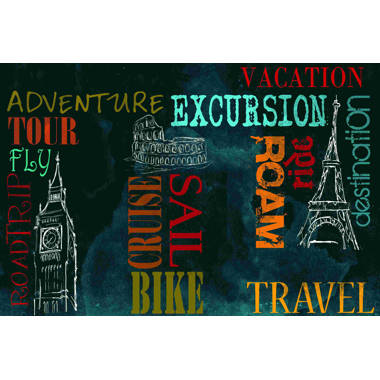 Travel The World - Wrapped Canvas Graphic Art Trinx Size: 12 H x 18 W x 1.25 D