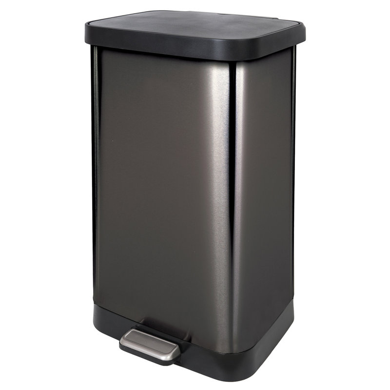 GLAD™ Pewter Stainless Steel Step Trash Can, 20 Gallons