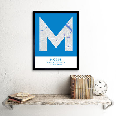 Mosul Iraq City Map - Single Picture Frame Typography