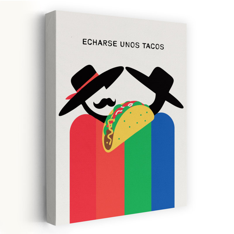 Art mural de ville traditionnelle vibrante et colorée Taco, H 24 po x l 16 po