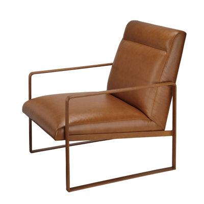 Hemingway Leather Accent Chair, Saddle