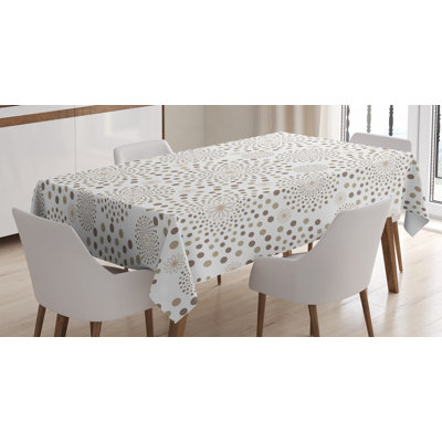 Nappe géométrique ambesonne, monochromic géométriques florales points s classiques nostalgie, housse de table rectangulaire pour la cuisine de salle à manger décoration, 52 po x 70 po, taupe de cacao chaud