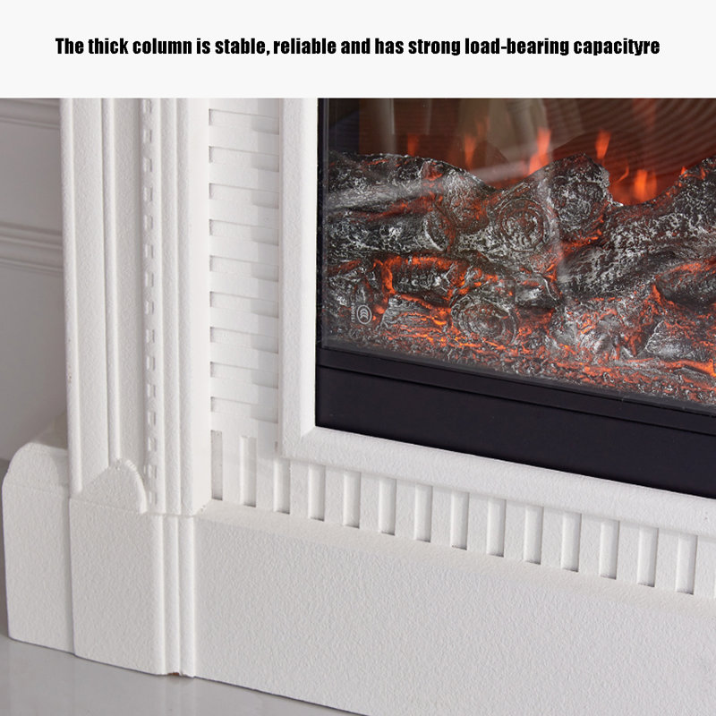 French retro electric fireplace with simulated flames