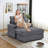 Oversized Chaise Lounge Chair Indoor with Ottoman, 39" W Corduroy Upholstered Comfy Sofa Couch with Cupholders and Deep Seat, Convertible Sleeper Sofa Bed Chair for Living Room, Bedroom-516282602