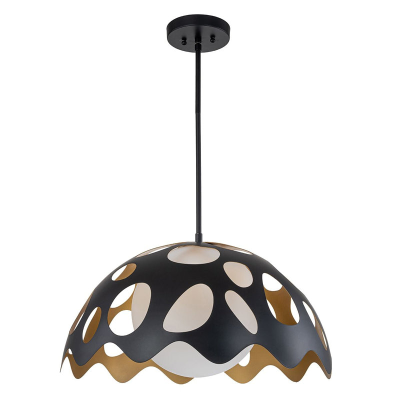 Pebbles Pendant, Satin Black, 8" H x 15" W x 15" D