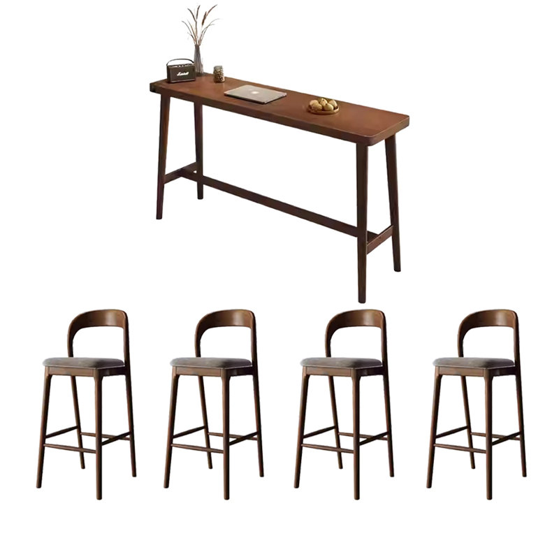 Tables et chaises de bar simples et modernes en bois massif, H 39,3 po x L 55,1 po x l 17,7 po