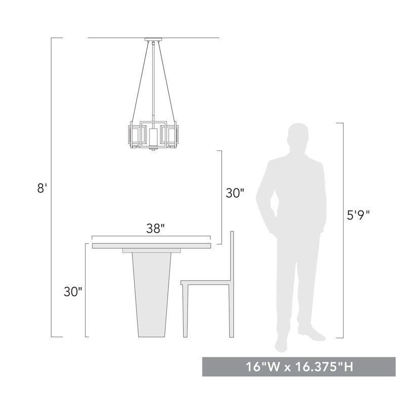 Newlin 4 - Light Dimmable Chandelier, Gunmetal Bronze