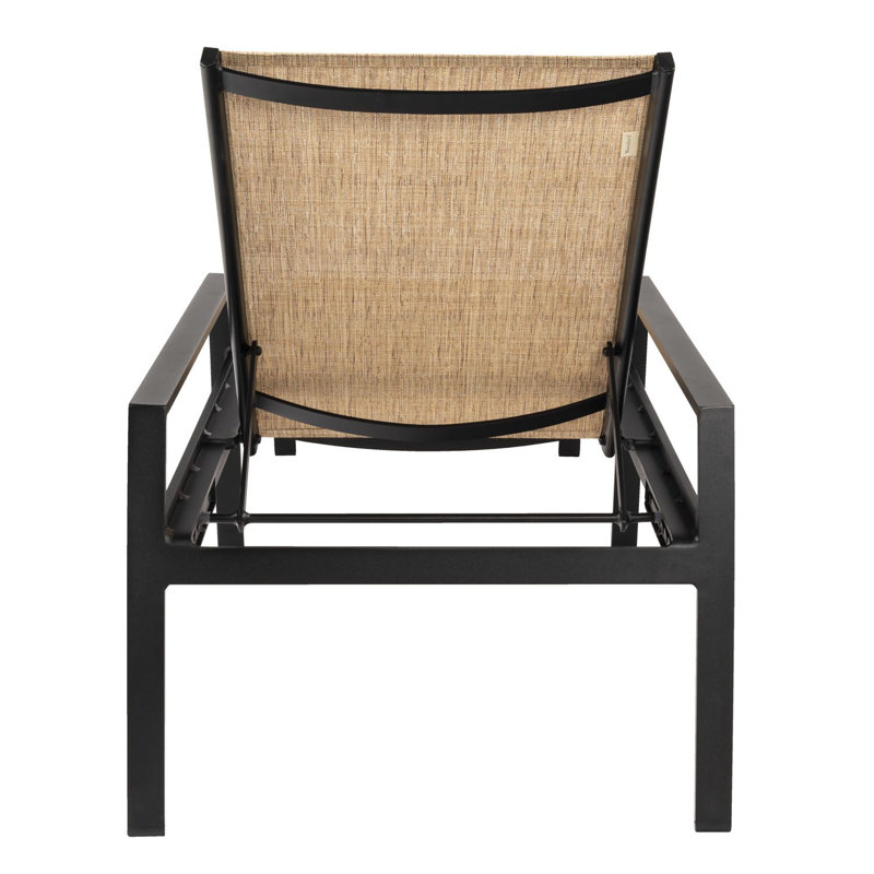 Adjustable Chaise Lounge With Arms, Oyster, Augustine Alloy