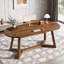 Bureau d'ordinateur de direction ovale 63 po avec plateau en bois massif et pieds