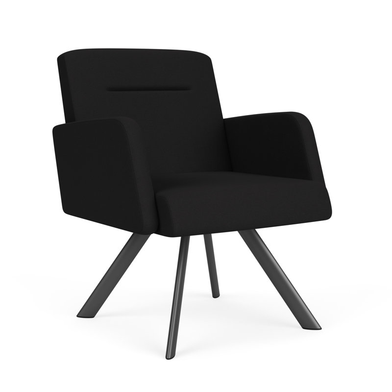 Fauteuil de réception Willow, Gris anthracite, Visite libre noire