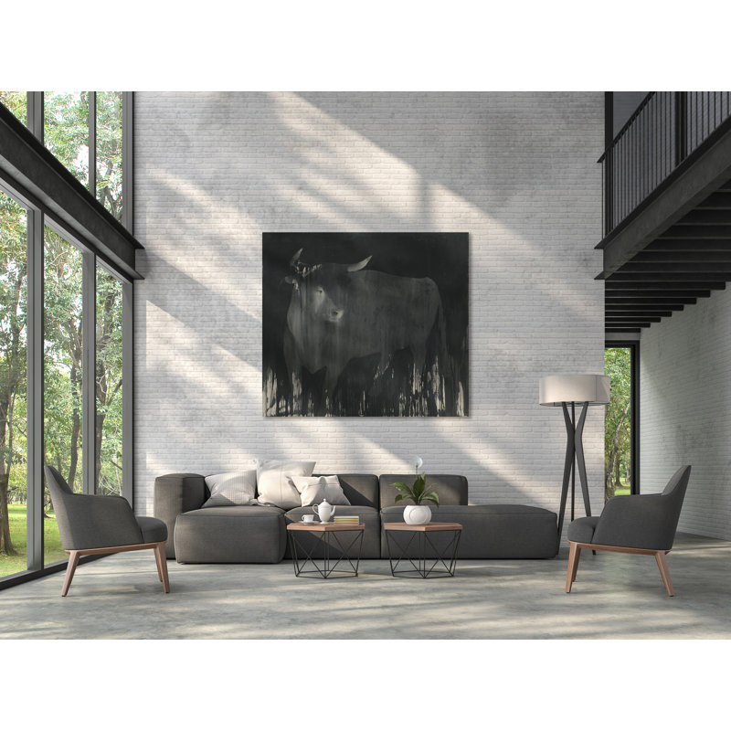Black Bull Print by Van Hoang