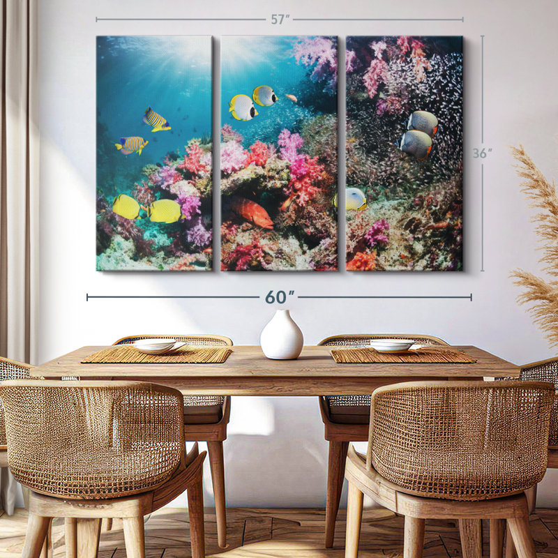"Andaman Sea Life" sur toile, H 36 po x l 57 po