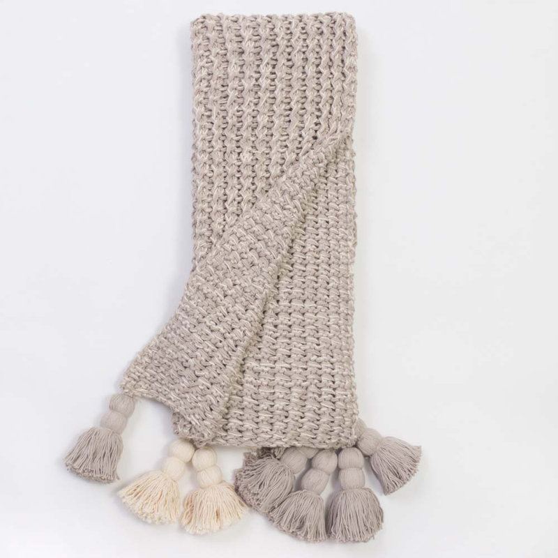 Lawrence Knitted Throw Blanket, Gray